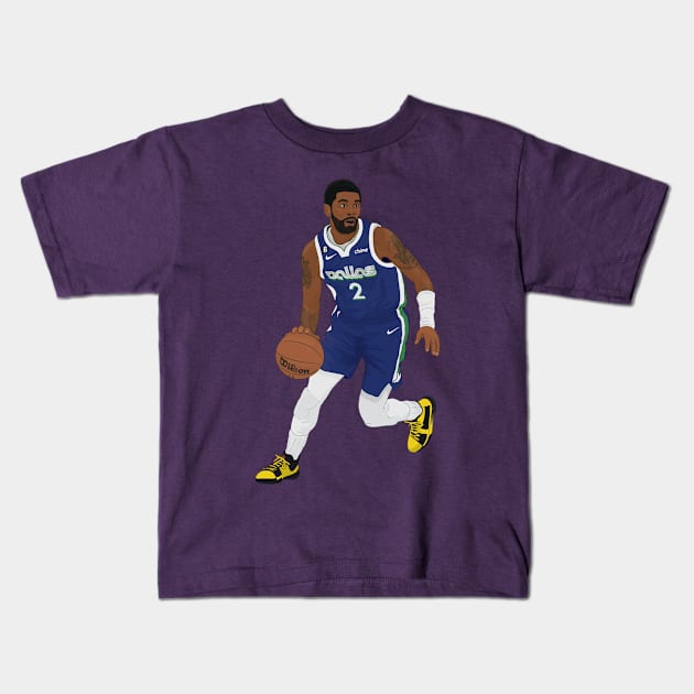 Kyrie Irving digital illustration Kids T-Shirt by fmmgraphicdesign